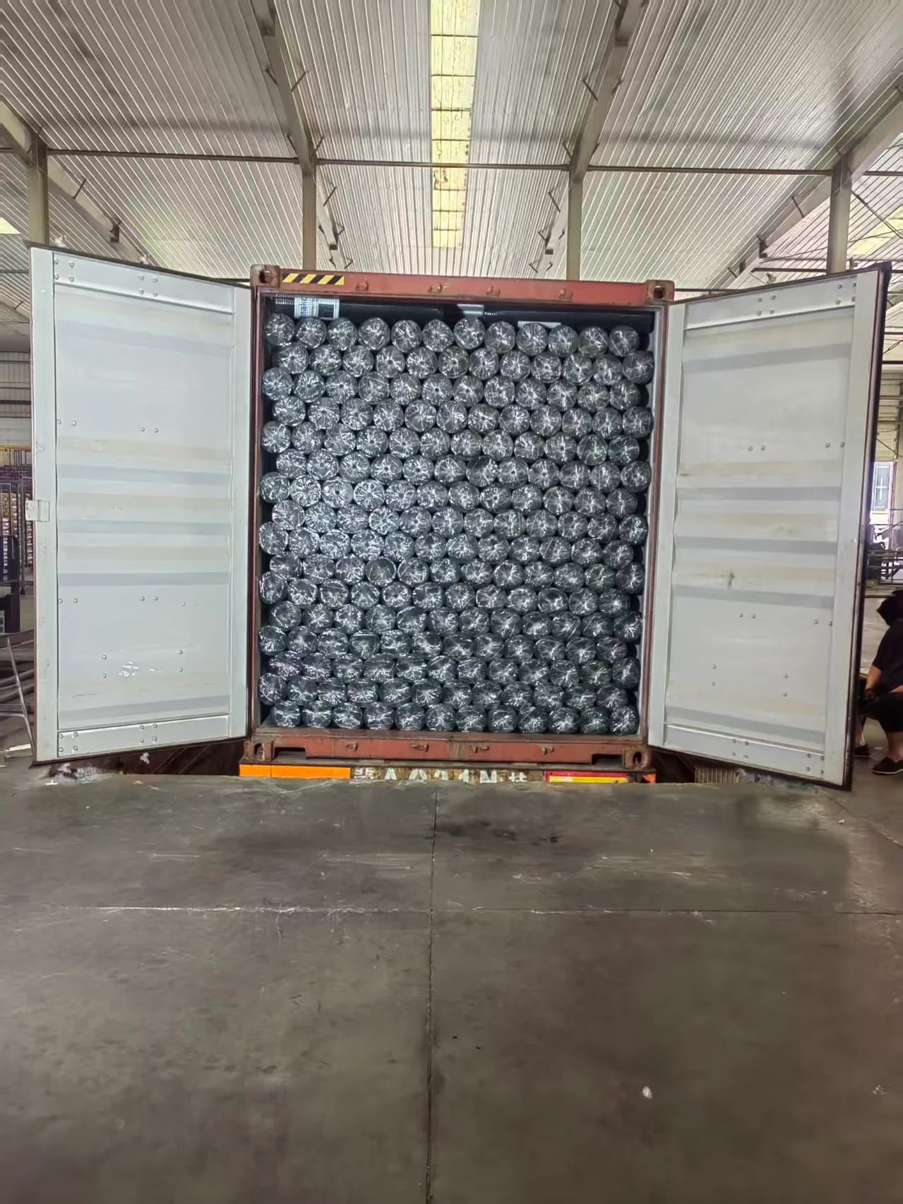 Animal fencing rolls prepared for shipment