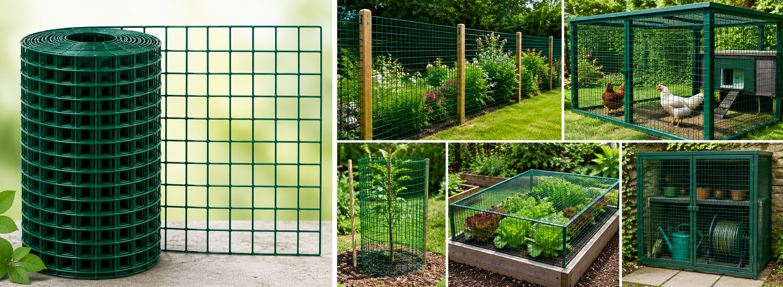 PVC coated welded wire mesh green color